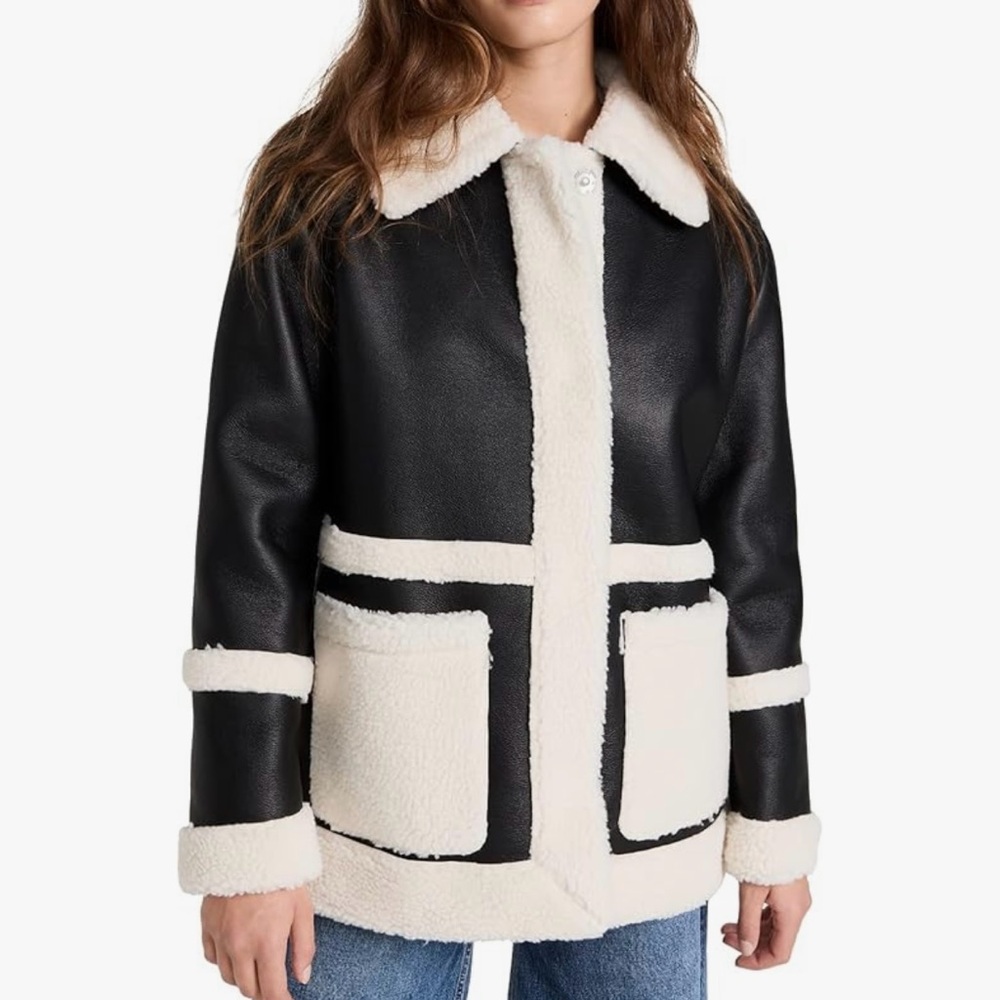 Avec les Filles Faux Shearling Jacket—last chance